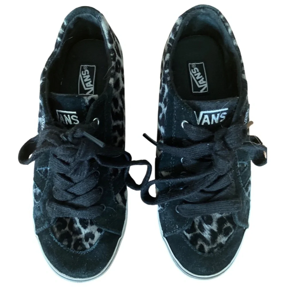 Vans Classic Velvet Animal Print Black Athletic Low Sneaker